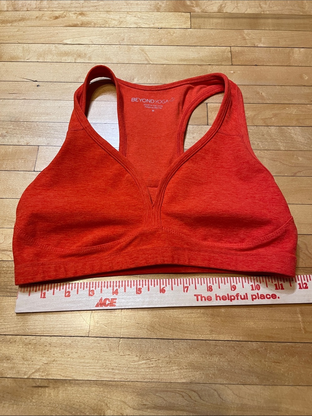 Beyond Yoga Bright Red Racerback V-Neck Sports Bra - Picture 7 of 8